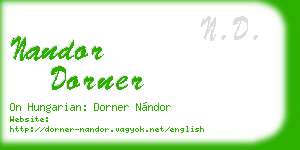 nandor dorner business card