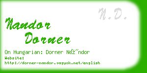 nandor dorner business card